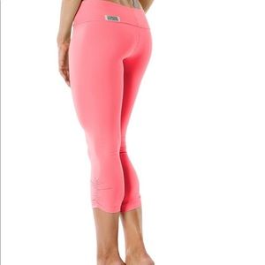 Elisabetta ROGIANI 3/4 Scrunch Side Leggings Coral